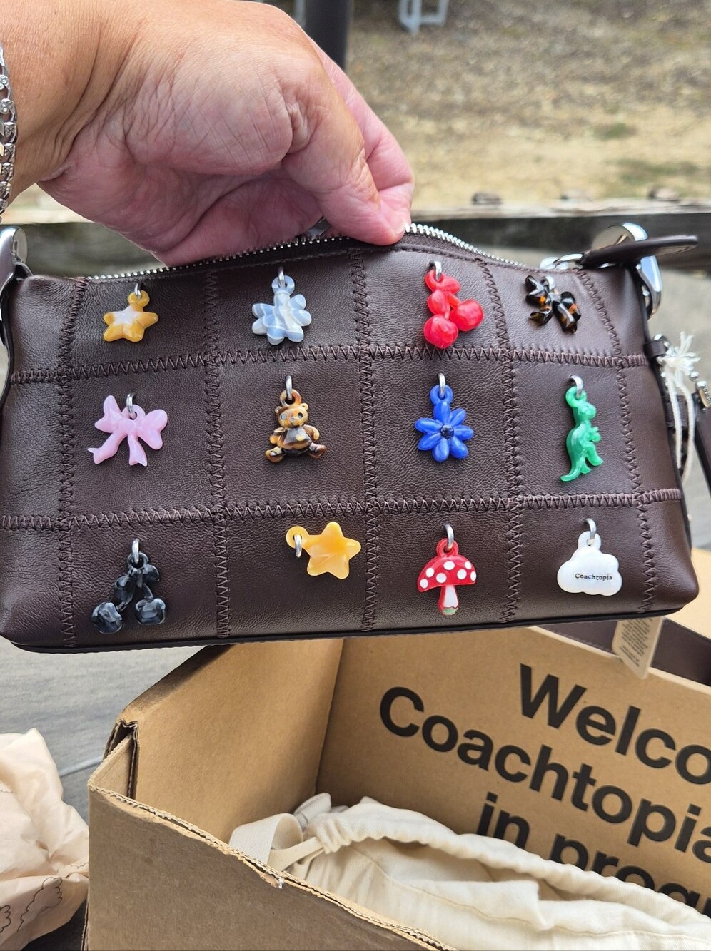 Coach Coachtopia Alter/ Ego Small Slouchy Bag in Maple w/ 12 charms CCM01 - Picture 10 of 13